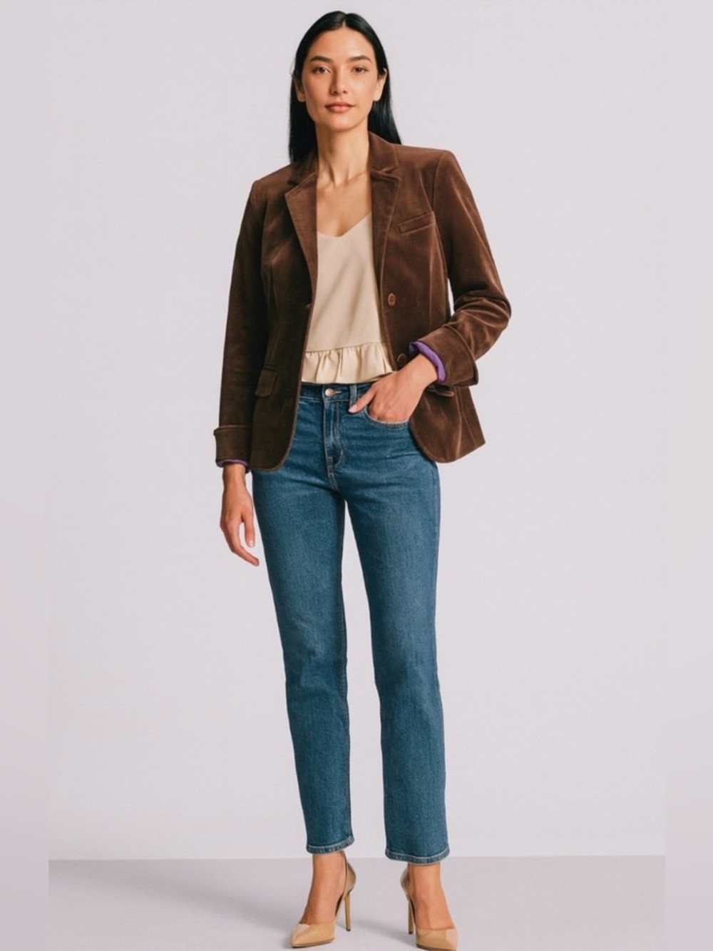 J. Crew Brown Velvet Blazer